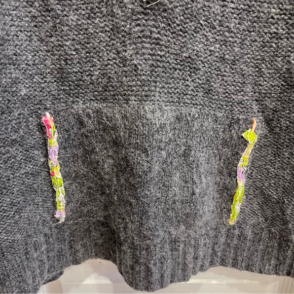 FREE PEOPLE Gray Orange Fair Isle Nordic Wool Blend
Sweater Size Large - Picture 6 of 13